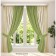 Set of curtains "Canvas", size 200x250 cm, 2 pcs, olive color, light beige