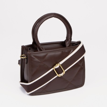 Bag Women's Tout with zipper, brown color-2