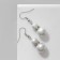 Earrings with pearls "double" Sweet Love, white color in silver
