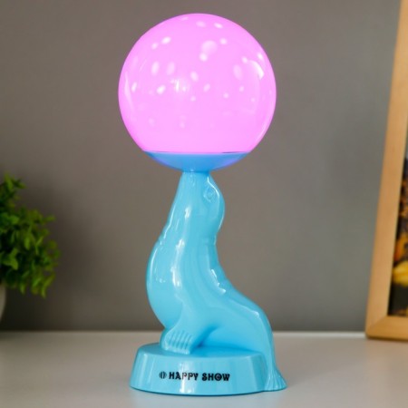 Table lamp "Sea cat" LED 3W 3AA 3000K Blue 10x11x26 cm Risalux-1