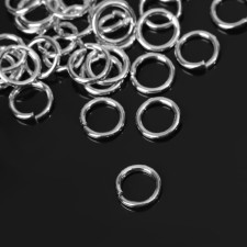 Connective ring 1 × 10 mm (set 50 g, ± 145 pcs.) SM-984, silver color