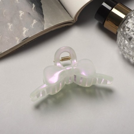 Hair crab "Pearl" bow, 8 cm, white