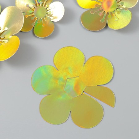 Stick Paper "Flower. Golden holography" set 6 pcs 13x12.3x0.6 cm-2
