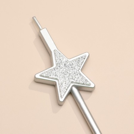 Set of candles for the cake, 4 pcs "Brilliant stars", silver-5