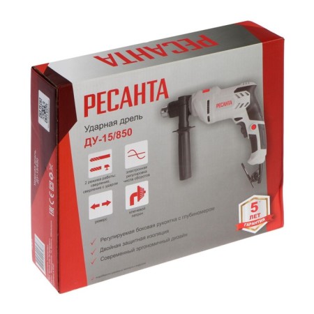 Drive Drill "Resanta" DU-15/850, 850 W, STP 1.5-13 mm, 3000 rpm, reverse-4