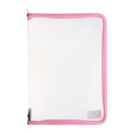 Plastic folder A4, 325 x 230 x 25 mm, lightning around, calligrata "office", PM-A4-01, 0.5 mm, transparent, pastel, pink-2
