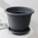 Pot for flowers with a pallet APHRODITE, 7.8 L, D = 29 cm, h = 22.5 cm, color gray color