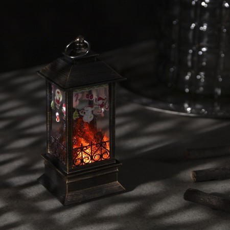 LED figure "A fireplace with a garland" 5.5 × 13 × 5.5 cm, plastic, batteries AG13x3, glow warm white