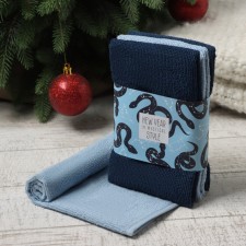 New Year. Symbol of the year. Snake. Set of terry towels Ethel 