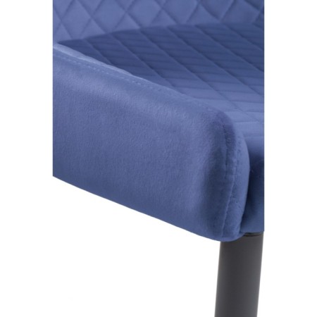 Stool on a metal -steamer Teo Metal/velor, painted metal/blue 53x62x81 cm-6