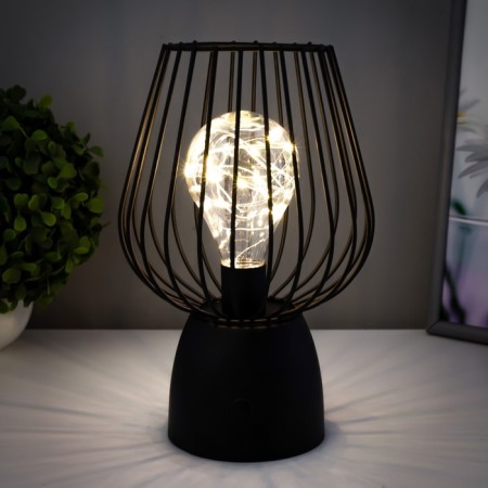 Nightlight "art" LED from batteries 3haa black 15x15x25 cm Risalux-2
