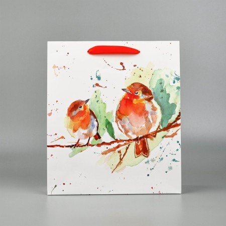 Package New Year's laminated “bird singing”, m 30 x 26 x 9 cm-1