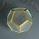 Glass candlestick, Metal "faceted ball" transparent 16x16x14 cm