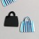 Acryl's work decor "Striped handbag" 2.7x3 cm