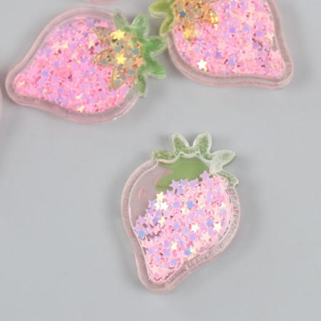 Shaker for the work of acrylic "Strawberry" with glitter 0.5x3x4.2 cm-1