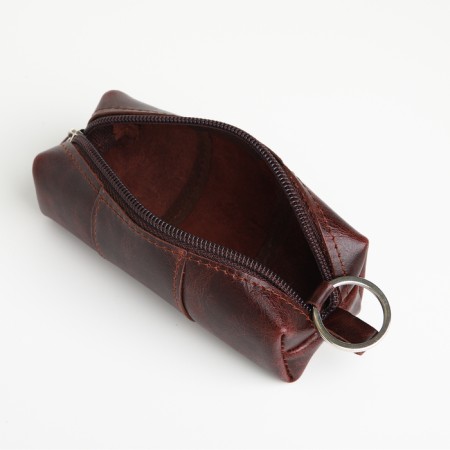 Pocket Key with lightning, textura, length 12.5 cm, ring, brown color-2