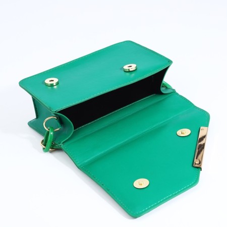 Bag Messenger with zipper, green color-6