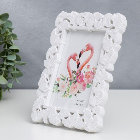 Photo frame plastic 10x15 cm "Leaves-faith" white 20x14.5 cm-1