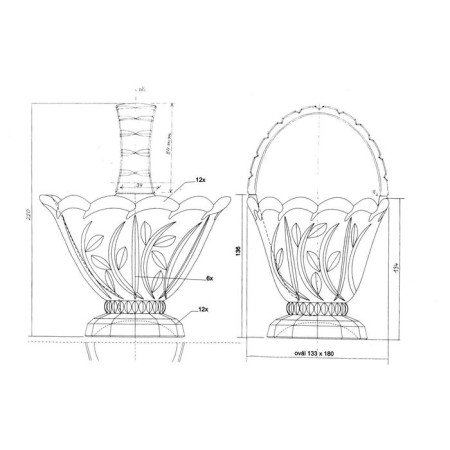 Crystal Bohemia Oasis basket, 21.5 cm-1
