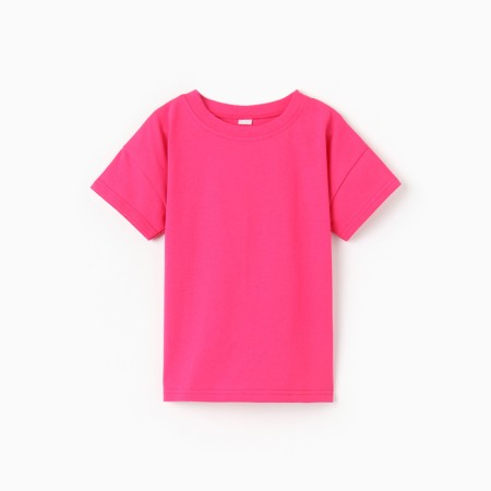 Baby T -shirt with a lowered shoulder, fuchsia color, height 140 cm