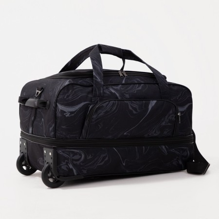 Road bag on wheels, a lightning department, with an increase, an outer pocket, black color