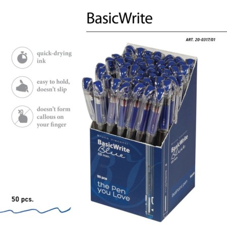 Ballic handle Bruno Visconti Basicwrite Basic, 0.5 mm, blue ink-4