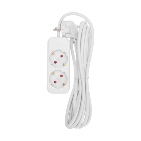 Extension cord Standard 2 nests, 3m, 3x1.0mm², s/s, white rexant