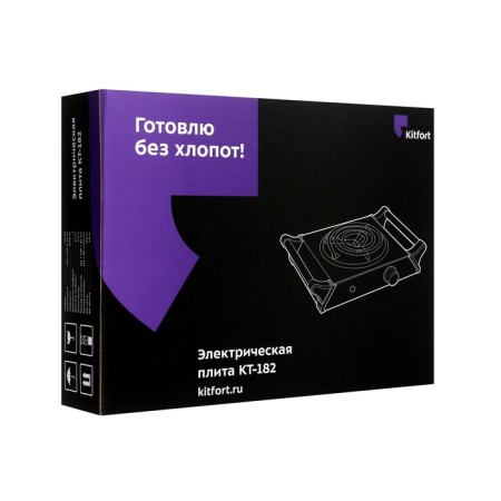 Electric tile KitFort KT-182, 1000 watts, 1 burner, gray-black-4