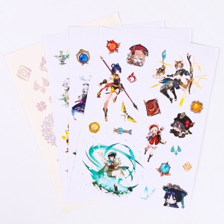 Creative Notepad "Forest Adventures" "Genshin" with stickers and translated tattoos, A4-4