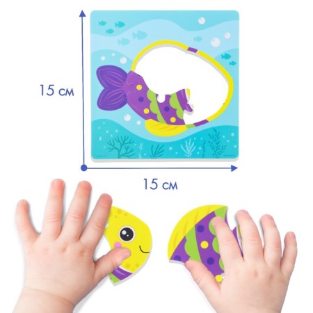 Soft puzzle for kids "fish", 4 details, crumb I-2