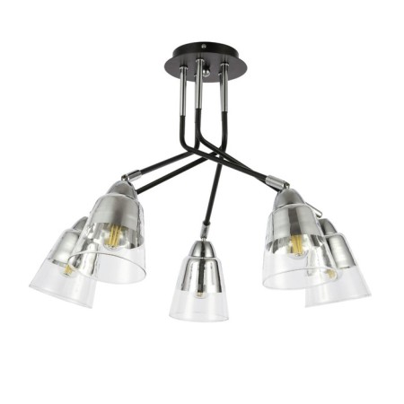 Ceiling EVOLUCE lamp. Sle102902-05. Lirino. 5x40 watts, E27, 54x54x44 cm, black color, chrome-5