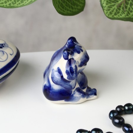 Souvenir toad, gzhel, 5.5 x 8 cm-2