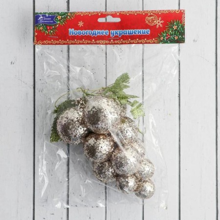 Christmas tree decoration "grapes-skid" 8.5x15 cm, gold-1