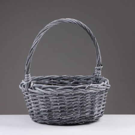 A set of baskets of 3 pcs, 33x14/34 cm, gray, willow-2
