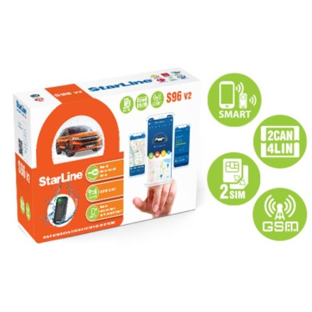 Car Signalization Starline S96 V2 BT 2CAN-4LIN GSM
