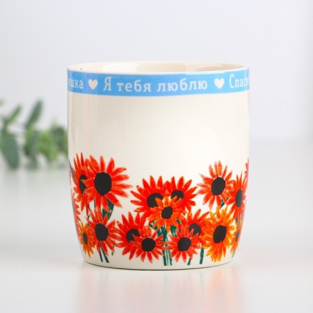 Ceramic set "The most native grandmother", a mug of 350 ml, a spoon, white color-1