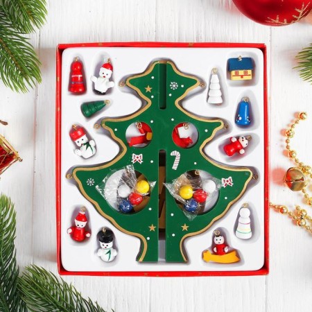 New Year's souvenir "Christmas tree on the stand" (gradient, color mix)-5