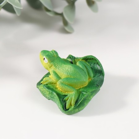 Figure for Florarium Polystone "Frog on the sheet" 4x4x2 cm-2