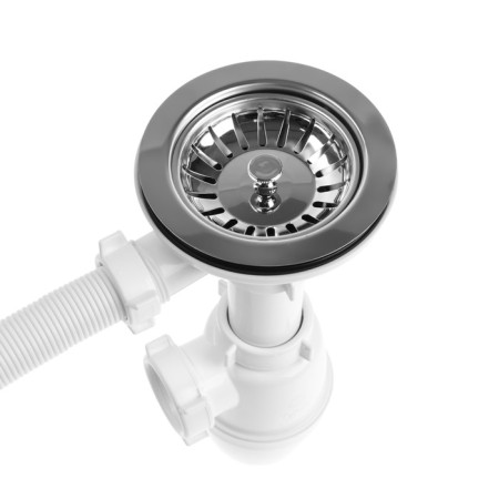 Siphon for washing ORIO B-4507, 3 1/2 "x40 mm, stainless grill d = 114 mm, with overflow-2
