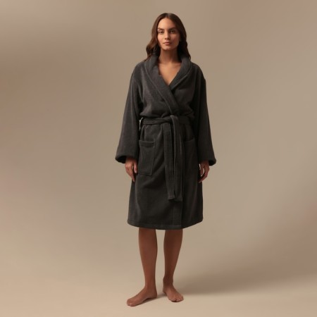 Tainted female bathrobe SL Home: Basic "Grig Sandre", size M, 100% cotton, 420 g/m2-4