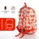 School backpack of textiles on a zipper, 3 pockets, color orange color