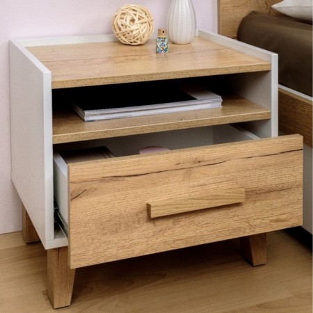 Cleat cabinet "Iris 41", 486 × 358 × 445 mm, white color / oak golden-1