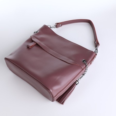Luggage bag, 2 external pockets, long belt, powder color-6