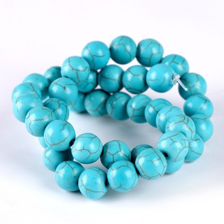Beads made of natural stone "turquoise" set 36 pcs., Size 1 pc. - 10 mm-2