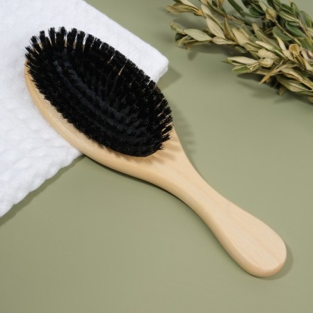 Comb with bristles, 22 × 7 cm, beige color/black