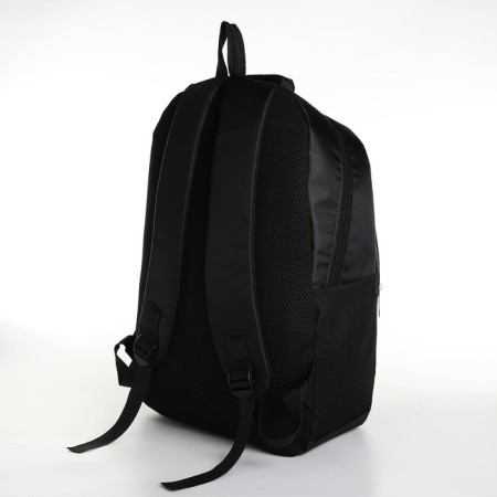 Youth backpack with a zipper, 4 pockets, black/green color-3