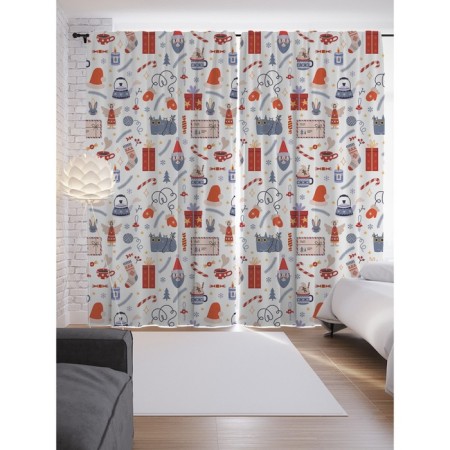 Photostes "Festive cat", Saten, size 145x265 cm, 2 pcs