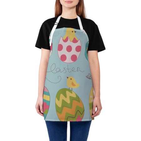 Apron kitchen with a photo print "Painted Easter eggs", adjustable, size OS