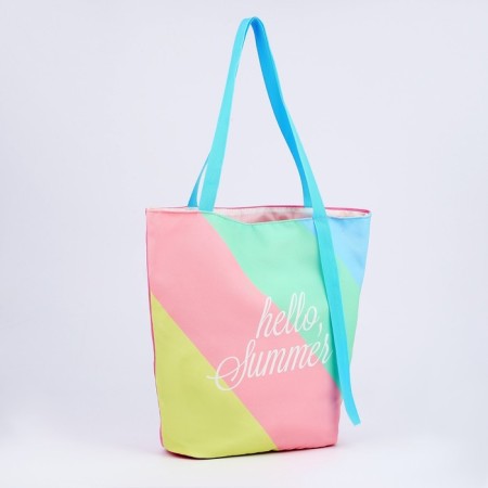 Women's beach bag "Hello Summer", 39x32 cm, pink-2