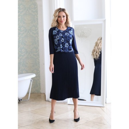 Female dress, size 44, blue color-2
